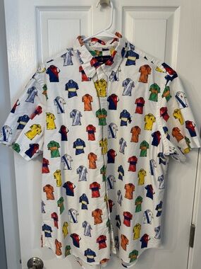 Polo by Ralph Lauren Men’s Short-Sleeve Button-Down Shirt with Polo Shirt Print